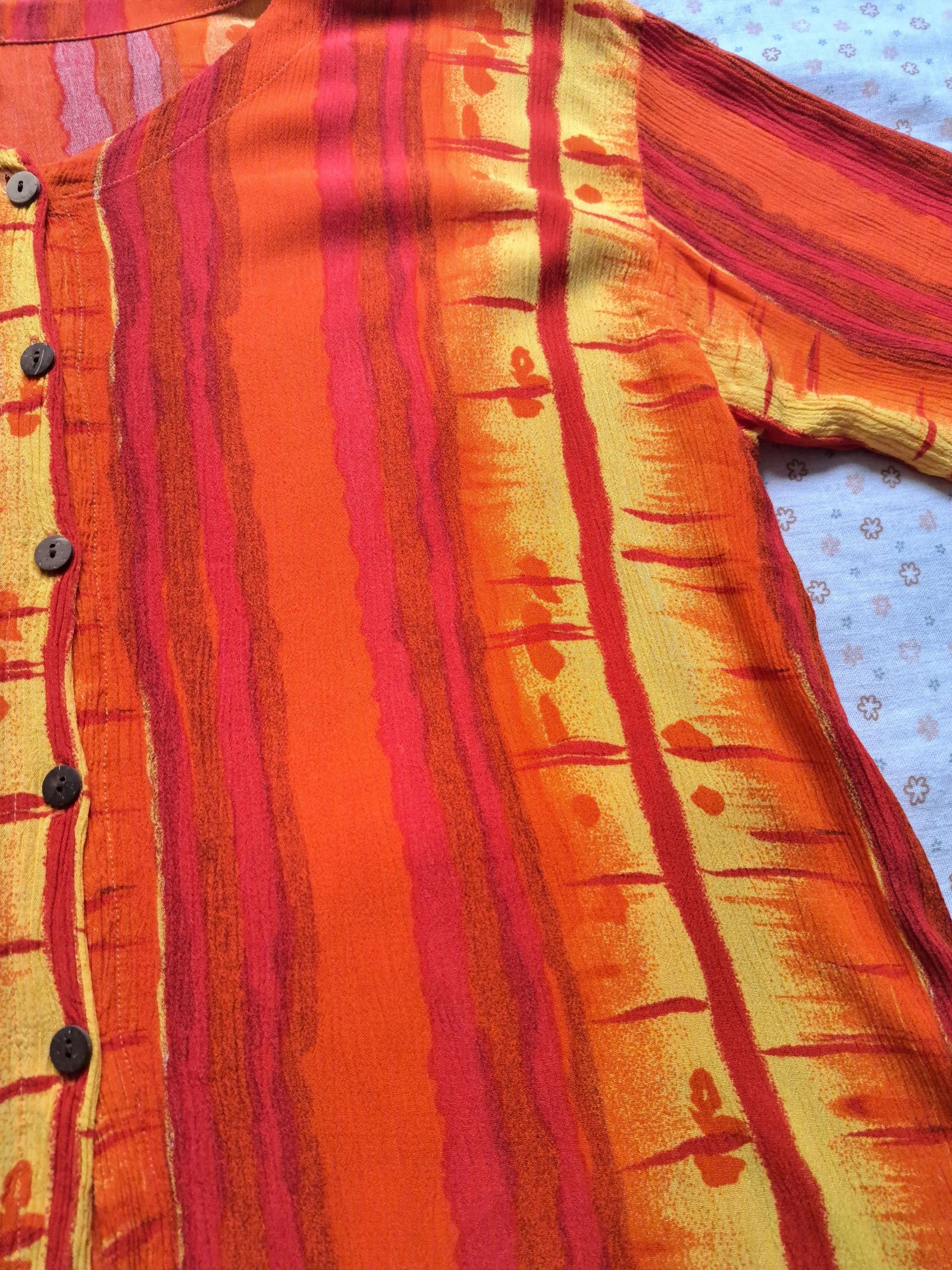 Y2K orange striped shirt - Size M/L/XL - Very good condition – photo 2
